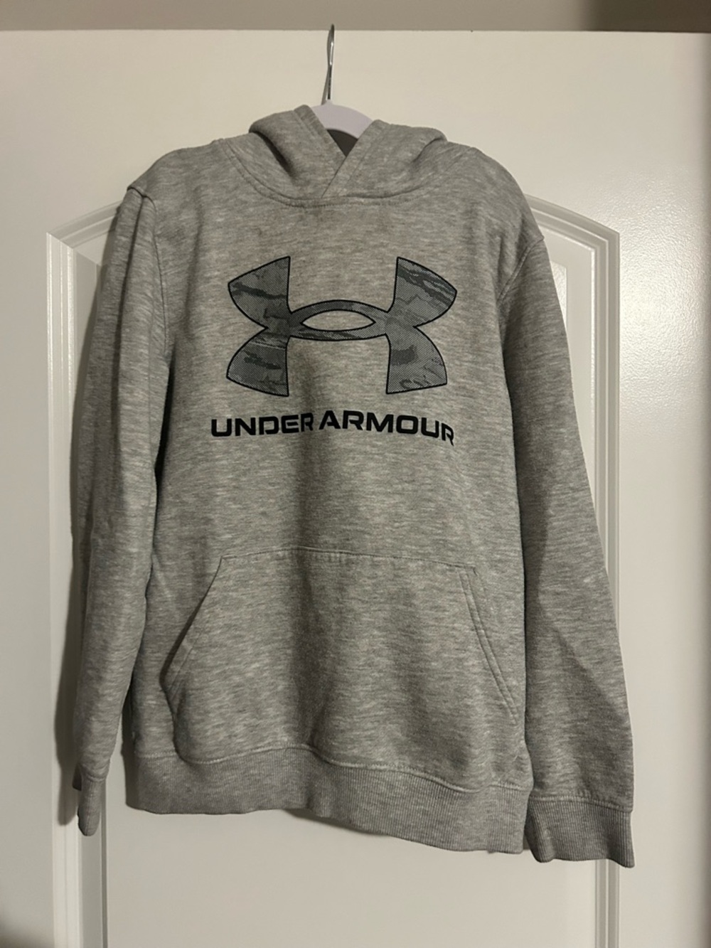 Under Armour Gray Crewneck Hoodie with Camo Logo